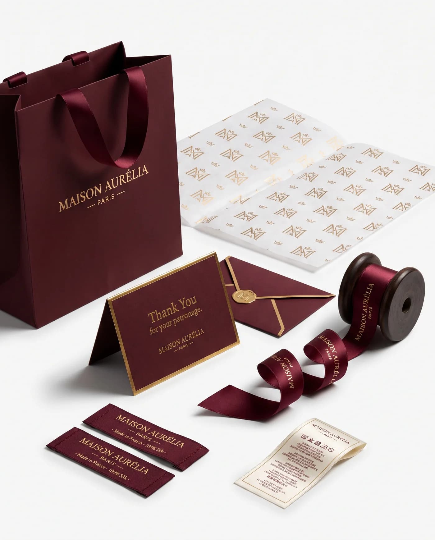 Maison Aurélia: Shopping Bag • Ribbon • Card • Labels • Tissue