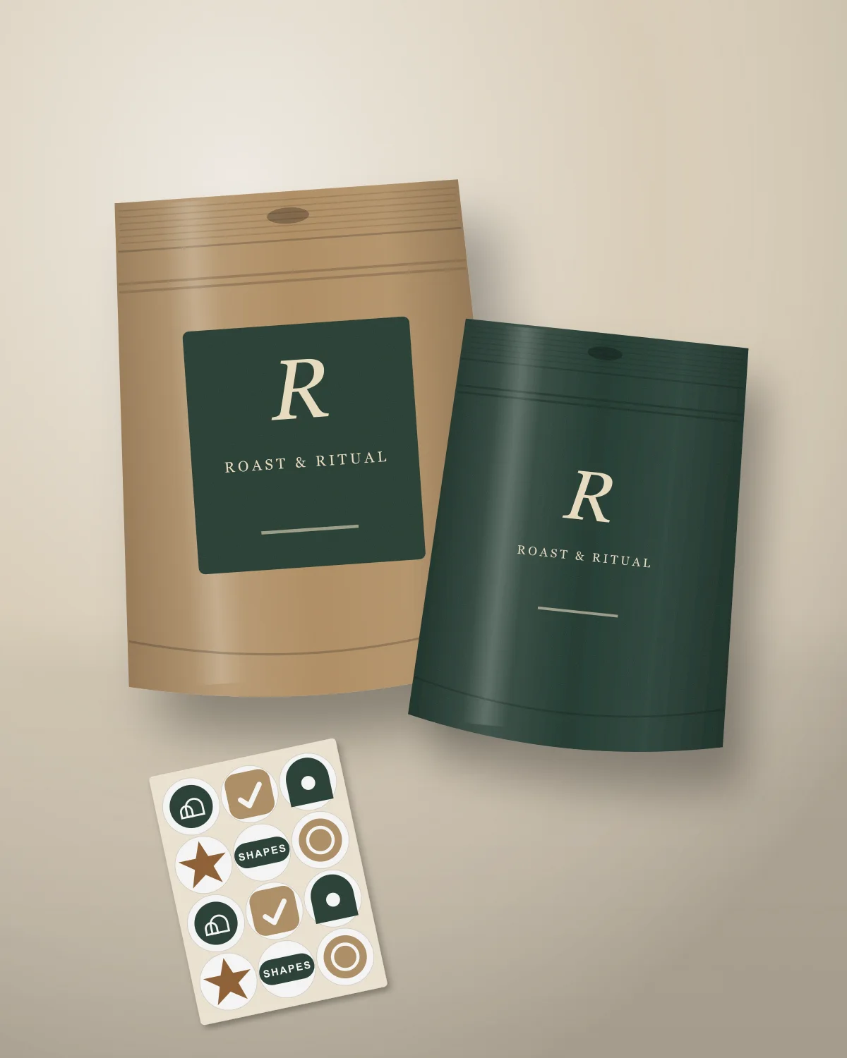 Roast & Ritual: Stand-up Pouch • Stickers