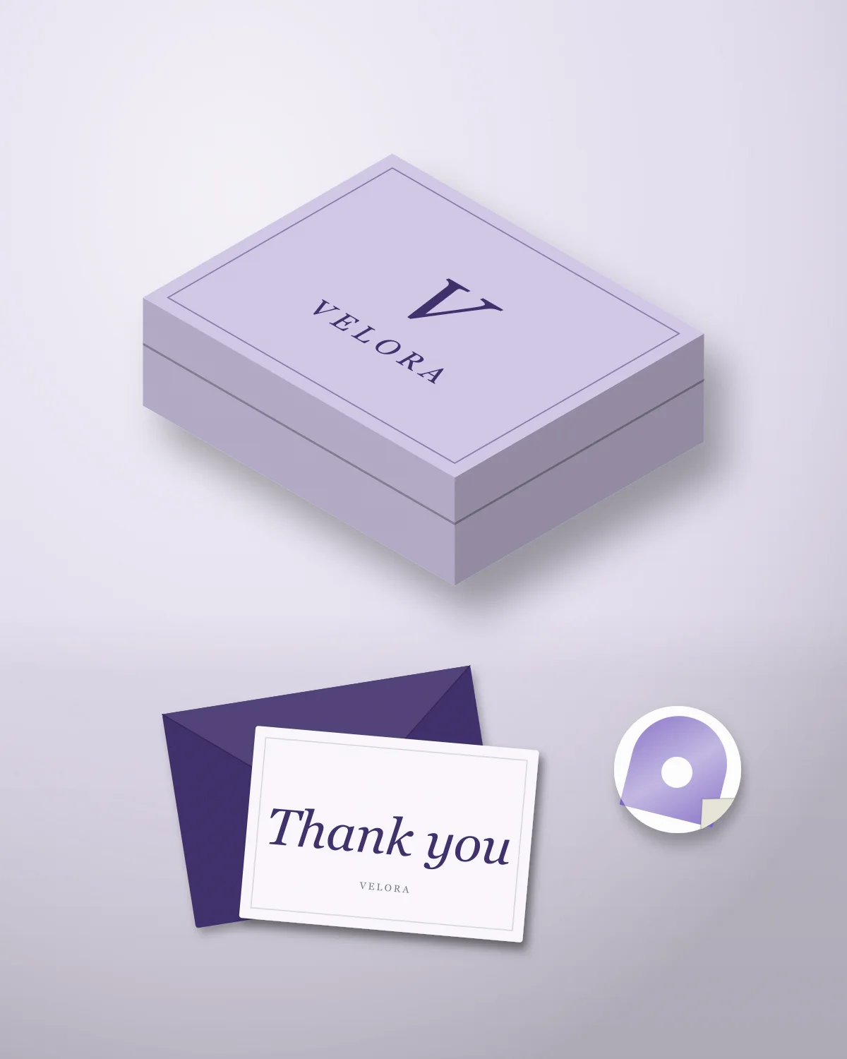 Velora: Mailer Box • Card • Sticker