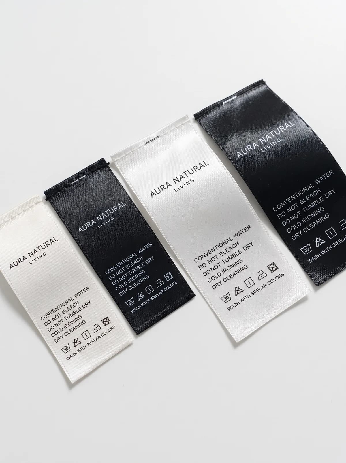Care Labels — Printed care and content labels that stay readable wash after wash.